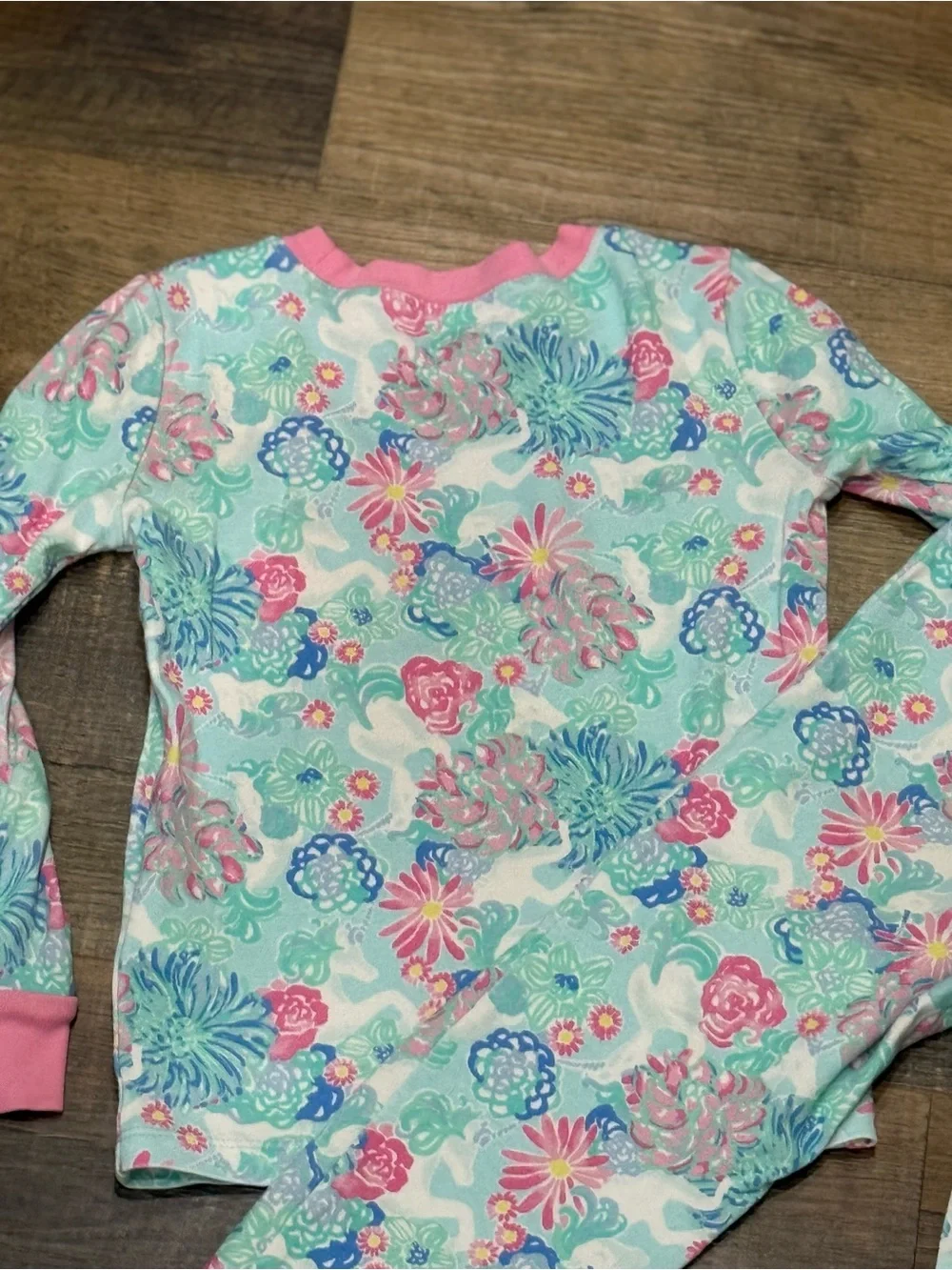 Girls' Lilly Pulitzer Floral Mint & Pink Pajama Set
